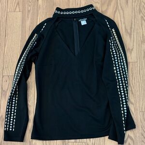 VENUS Black Top with Silver Embellishments